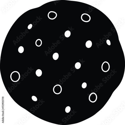 Brown Chocolate Chip Cookie Silhouette Transparent Background