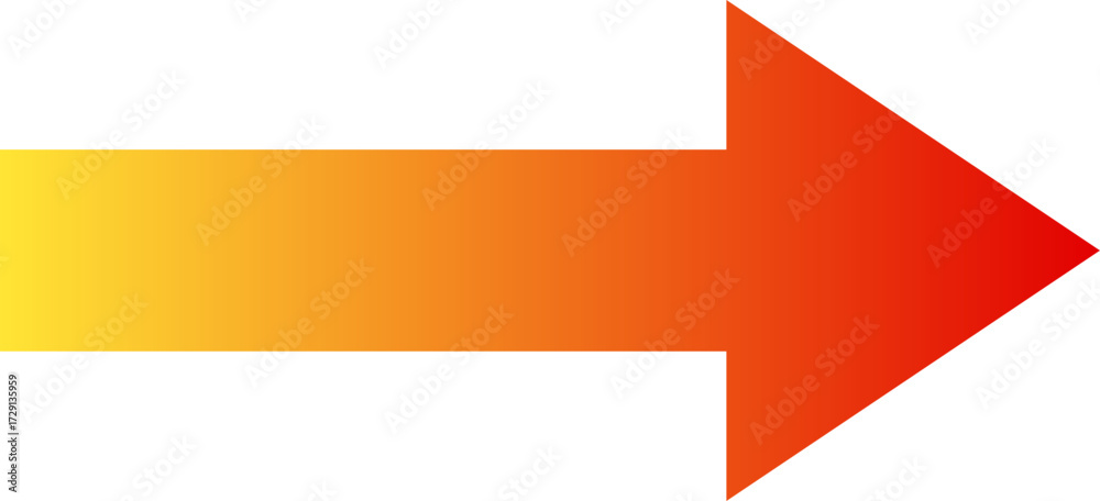 Fototapeta premium Bright orange and yellow gradient arrow pointing right