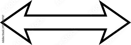Two horizontal arrows pointing in opposite directions