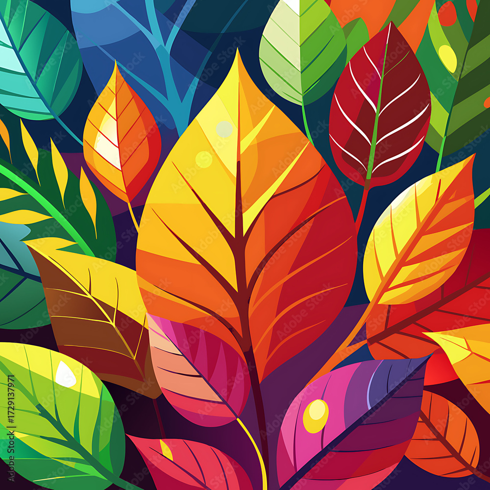 custom made wallpaper toronto digitalColorful Backlit Foliage Displaying the Full Range of Fall Shades, Ai Generated