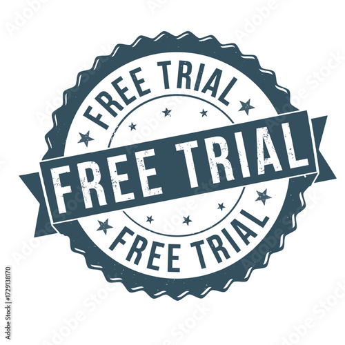 Free trial grunge rubber stamp