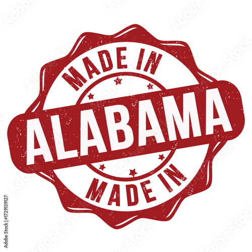 Made in Alabama grunge rubber stamp