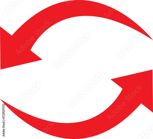 Two red arrows forming a circular motion