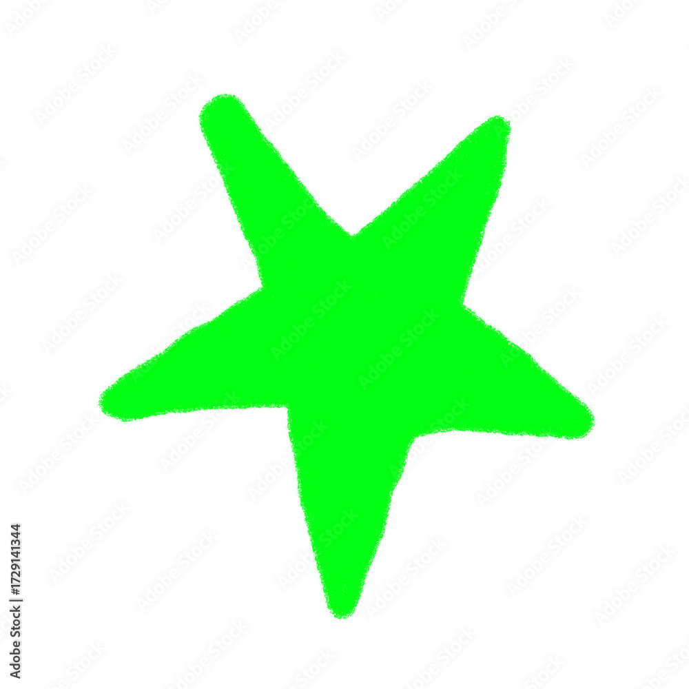 Obraz premium green star hand drawn doodle