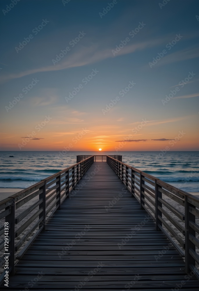 Fototapeta premium pier at sunset