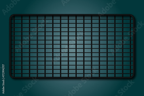 Black Wire Mesh Grid on Dark Background