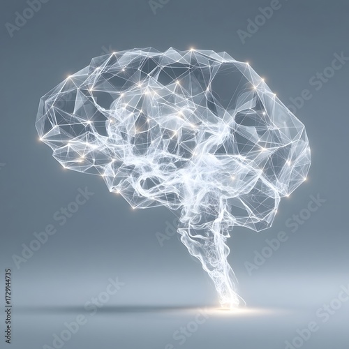 Futuristic glowing digital brain network a symbol of intelligence and interconnected data
