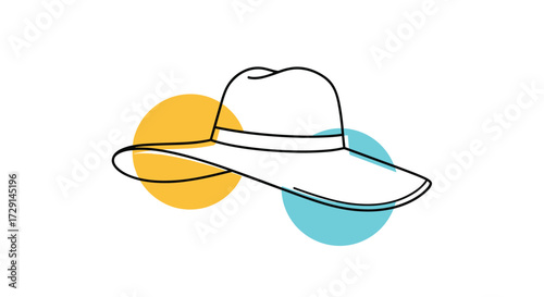 A stylish wide brim hat is perfect for a sunny day outdoors.