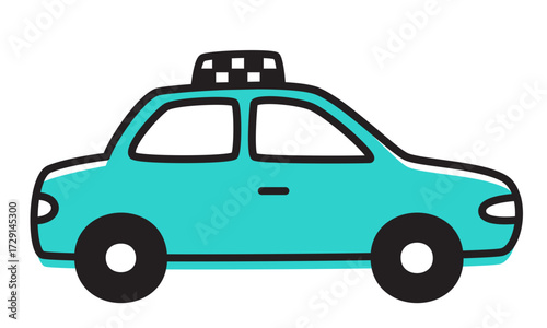 Taxi car side view