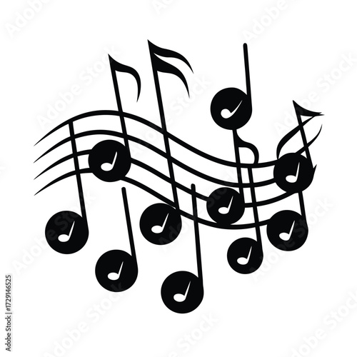 music note bundle icon design for web and social work