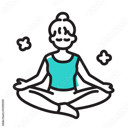 Woman meditating in lotus position