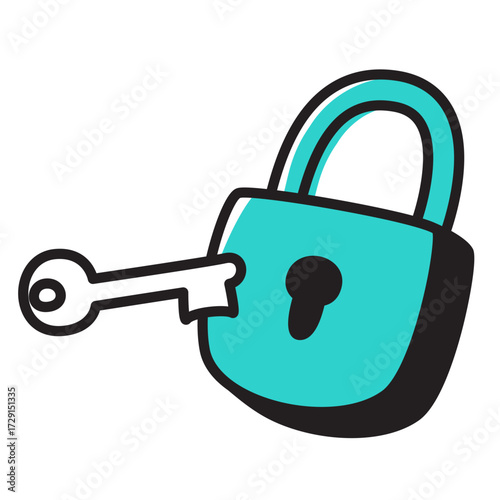 Padlock and key for data protection