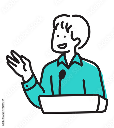 Man speaking at the podium