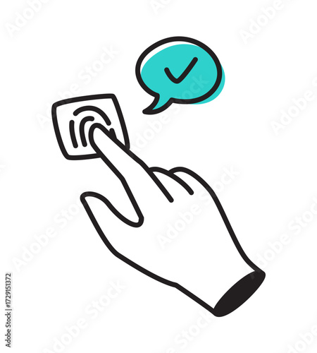 Identity verified by fingerprint authentication