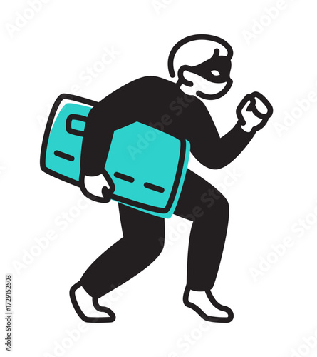 Thief stealing bank card