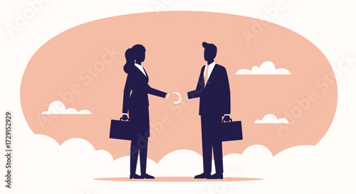 Strategic Digital Vision: Panoramic Business Landscape Illustration