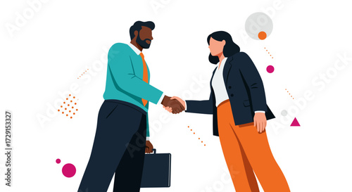 Digital Transformation & Business Innovation: Flat Design AI Graphic Element