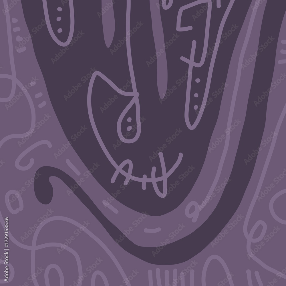 Naklejka premium Minimal abstract image for printing. Picture for modern interiors. The picture is painted by hand on a tablet.