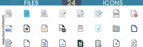 Collection of diverse file type icons for digital document management and organization vector