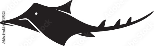 Manta ray stingray silhouette marine life, Ray fish silhouette black vector