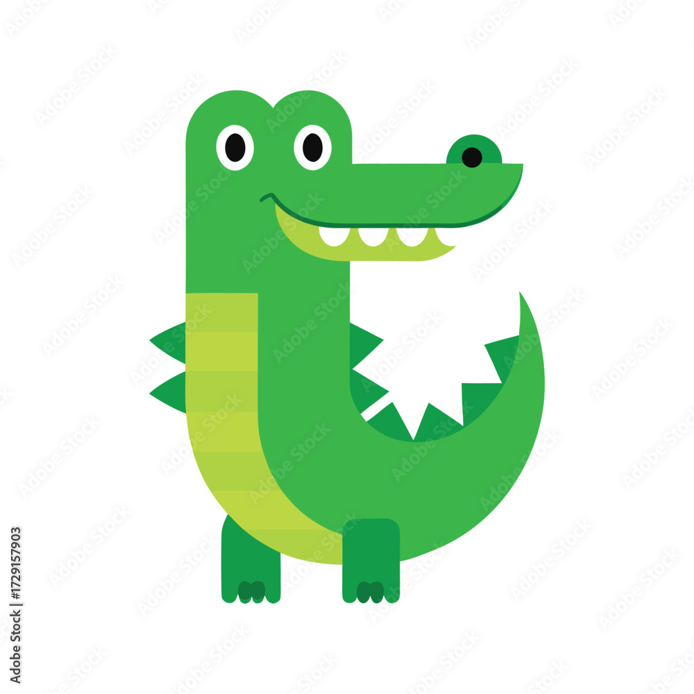 Fototapeta premium cartoon crocodile with a sign