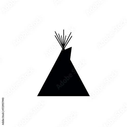Minimalist Teepee Silhouette A Symbol of Native American Heritage.