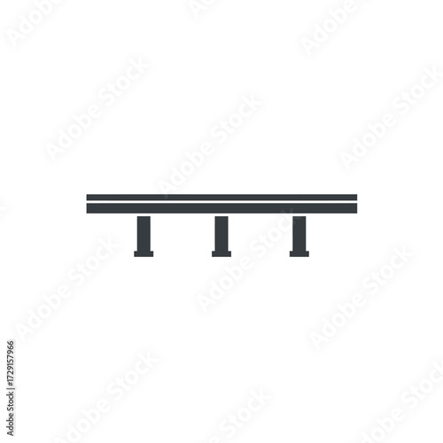 Minimalist Bridge Illustration Structural Design and Engineering Concept.