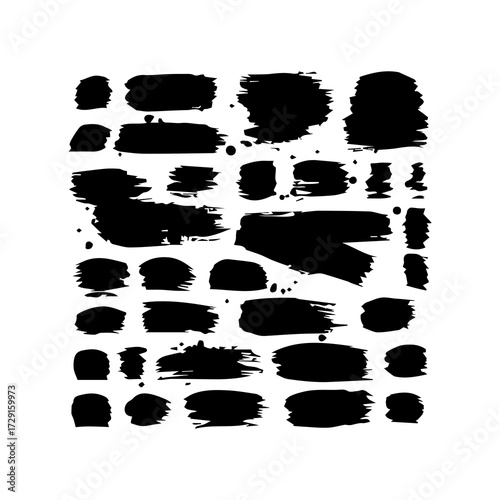 Grunge paint brush strokes vector 