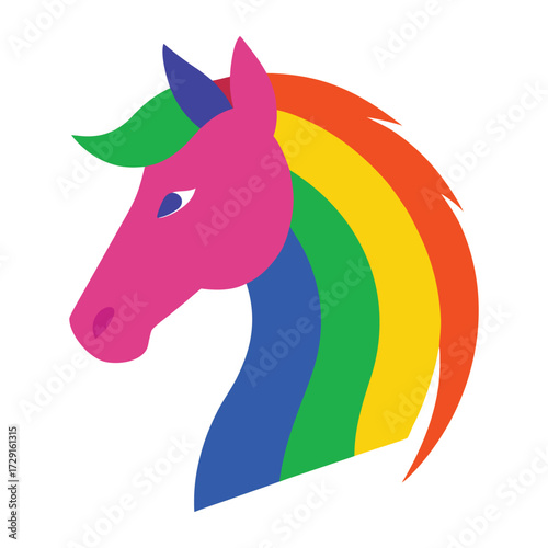 horse with a rainbow