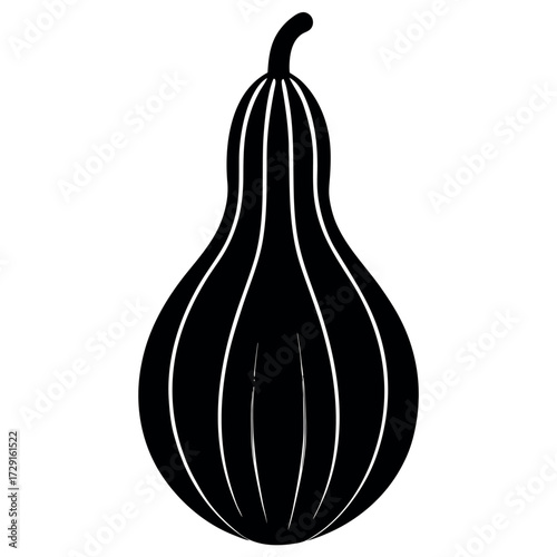 bitter gourd silhouette vector on white backgroun.eps
