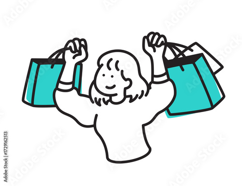 Happy woman with shopping bags