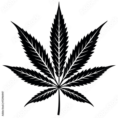 hemp silhouette vector on white background (3).eps