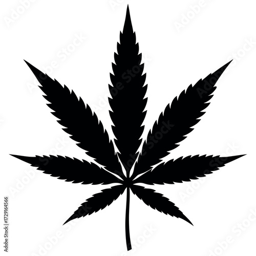 hemp silhouette vector on white background.eps