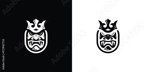 Crowned kings mask black white