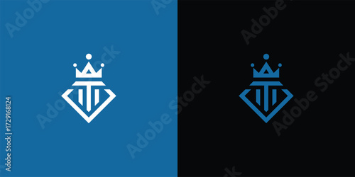 Royal emblem duality with geometric crown diamond