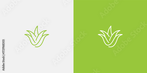 Twin Aloe Vera Outlines Green Scheme