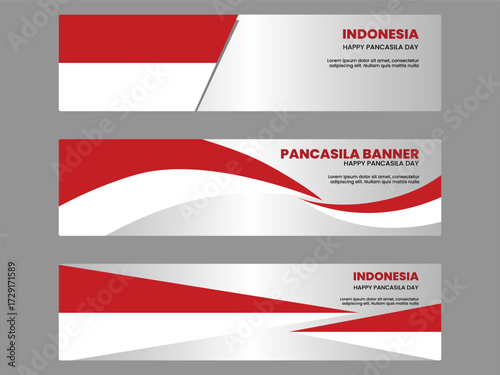 Banner Indonesia day in three mode. Banner indonesia