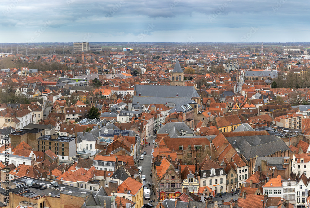 Obraz premium View of the old town of Bruges Belgium, a medieval UNESCO World Heritage Site 