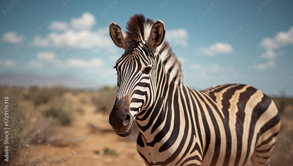 Fototapeta premium A Hartmann's Mountain Zebra species from southern Africa