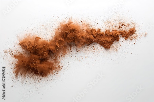 Wallpaper Mural Brown powder scattered on a white surface in an abstract style Torontodigital.ca