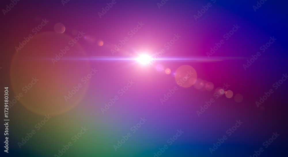 Fototapeta premium Bright Optical Light Leak with Colorful Lens Flare Effect