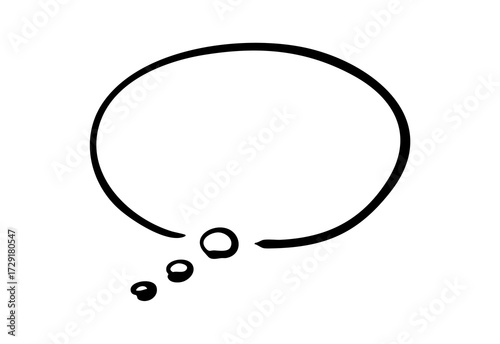 手書きの考える吹き出し ベクター