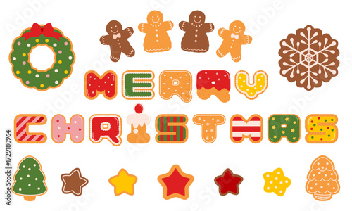 クリスマスのクッキーのイラストセット