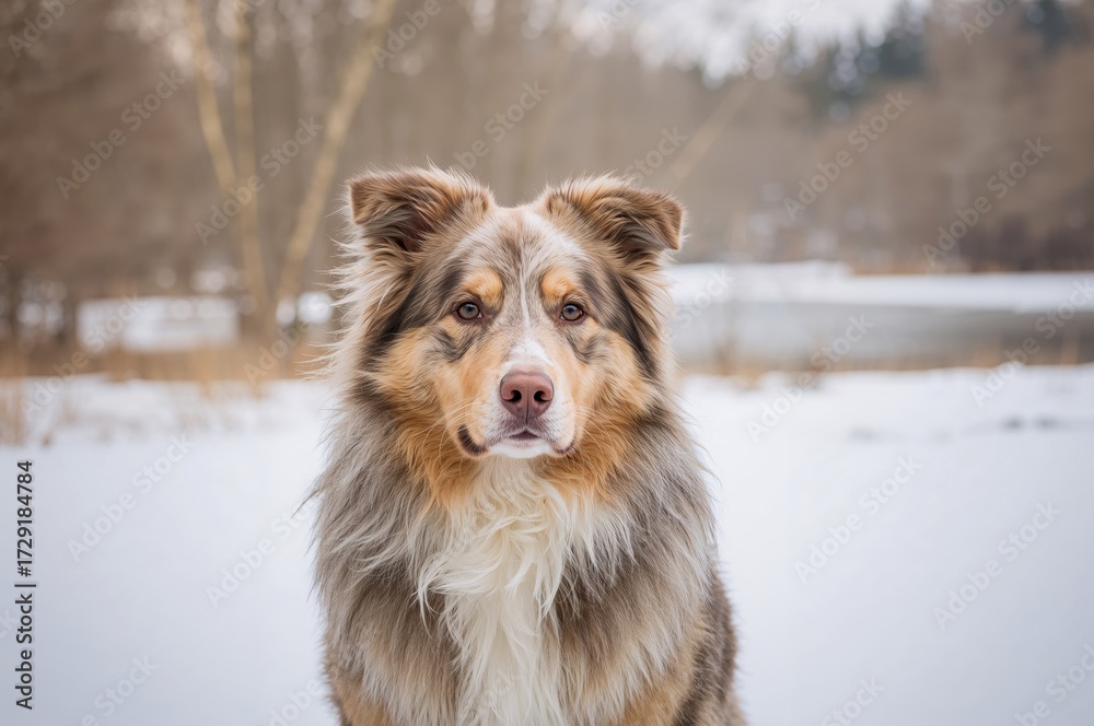 Naklejka premium Herding dog enjoying nature
