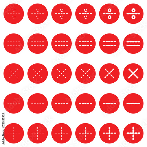 Basic mathematical symbol. Plus, minus, multiply, divide icon set. Plus and minus icon set. plus and minus signs. 