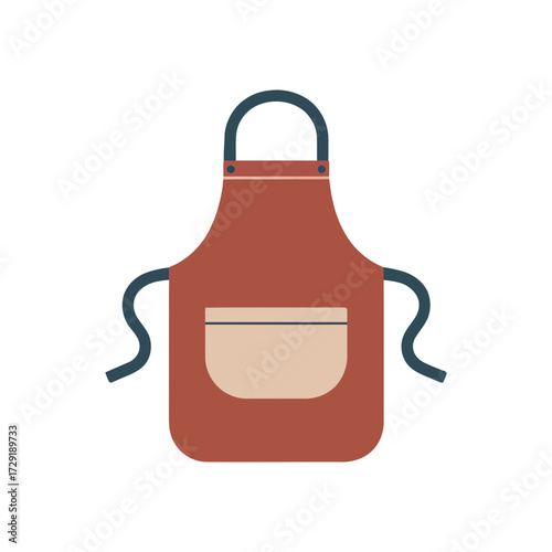 Kitchen Cooking Apron with Pocket Flat Vector Illustration