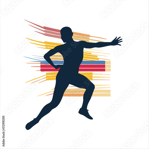 Dynamic silhouette of a dancer in mid movement