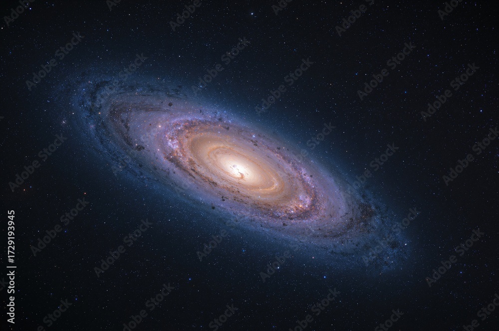 Obraz premium A breathtaking view of a spiral galaxy similar to M31 Andromeda