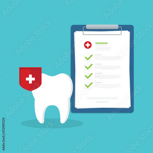 Dental care, tooth protection. Medical health and dentistry concept