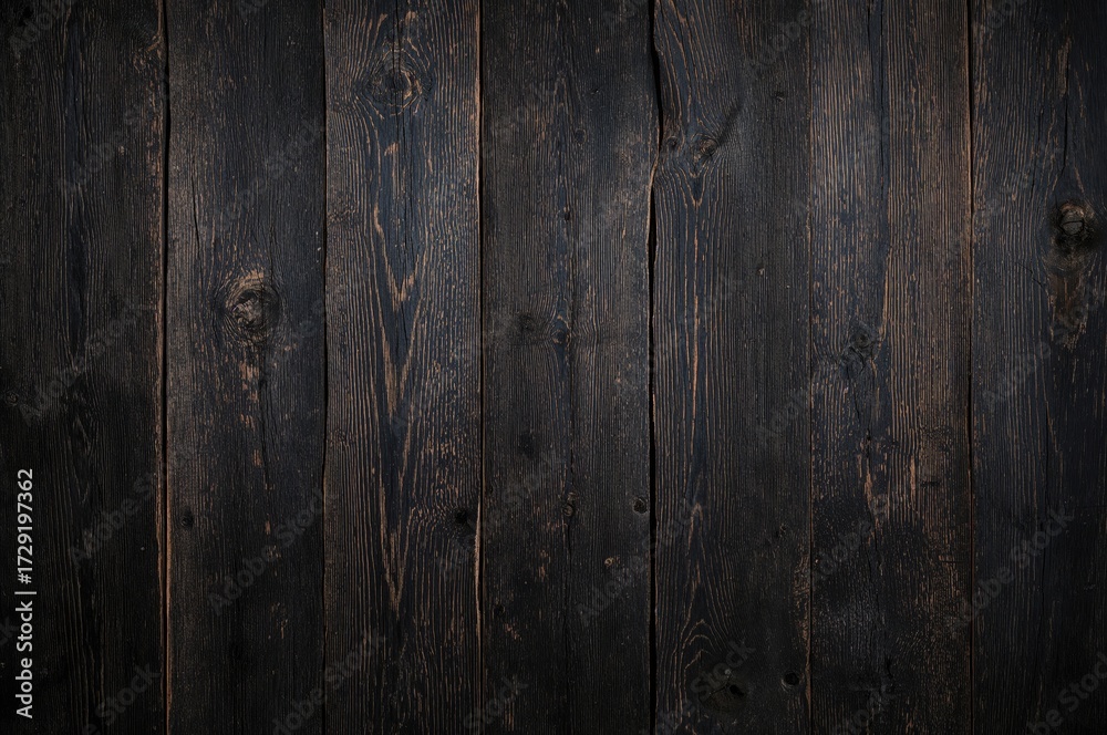Naklejka premium Worn and textured dark wooden surface